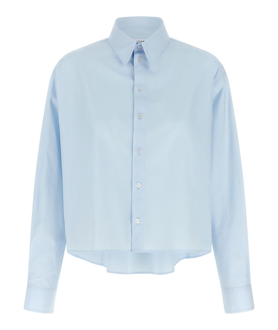 MM6 MAISON MARGIELA Голубая хлопковая рубашка, фото 1