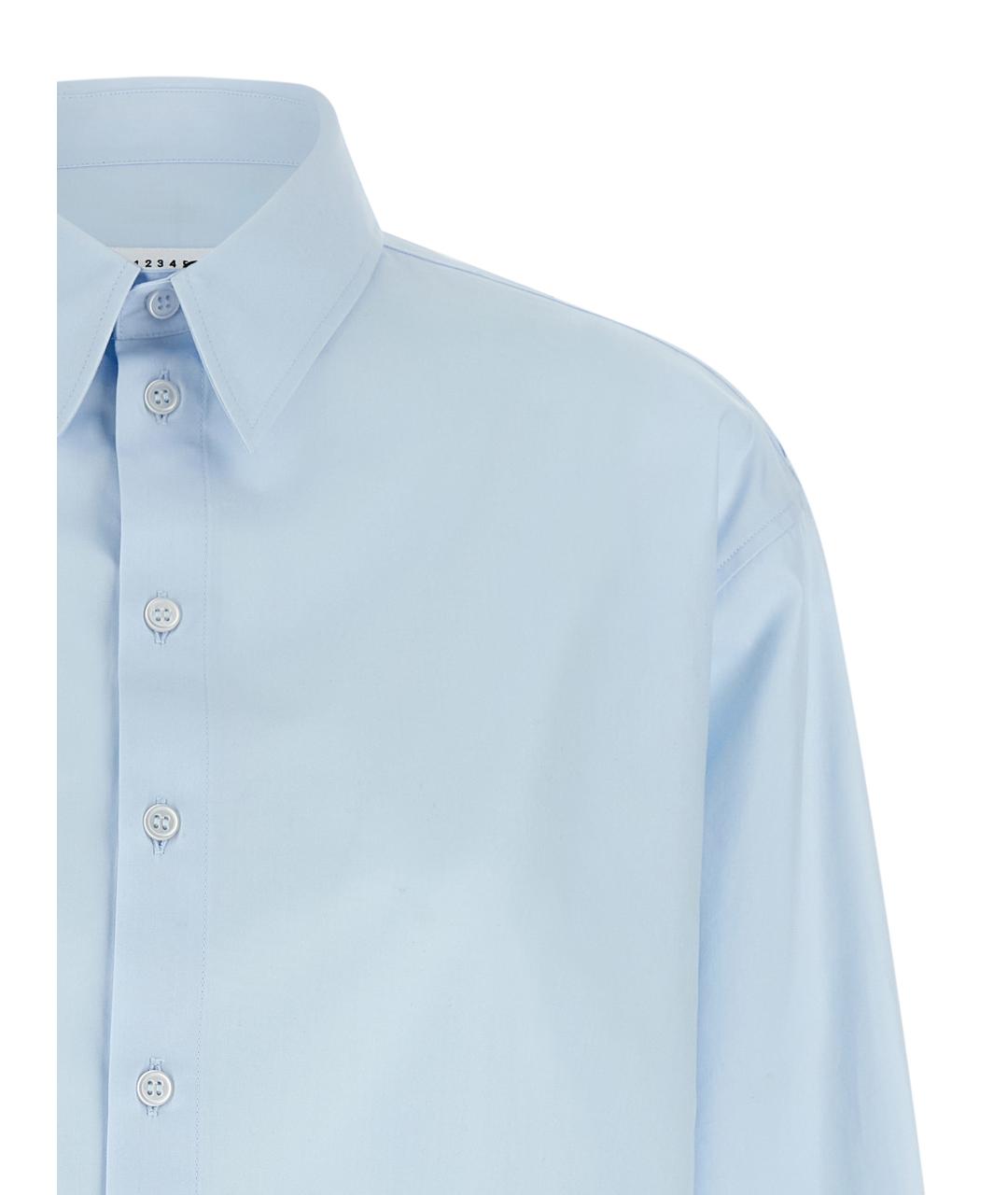 MM6 MAISON MARGIELA Голубая хлопковая рубашка, фото 3