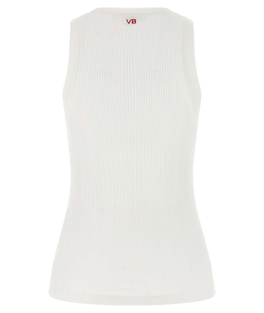 VICTORIA BECKHAM Белая хлопковая майка, фото 2