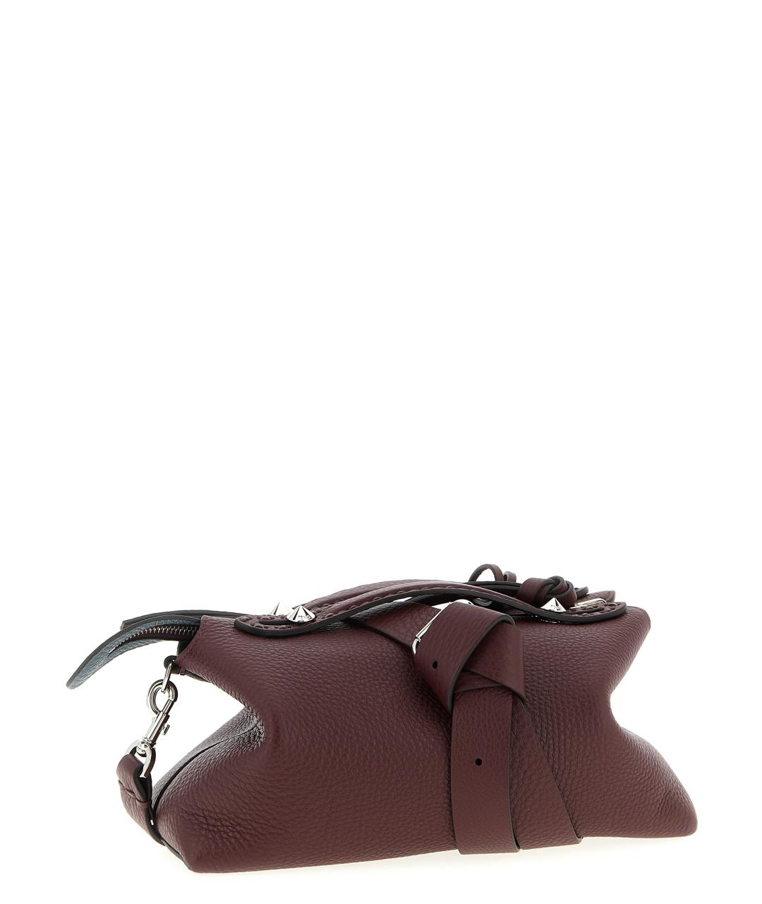 FENDI Бордовая кожаная сумка с короткими ручками, фото 2