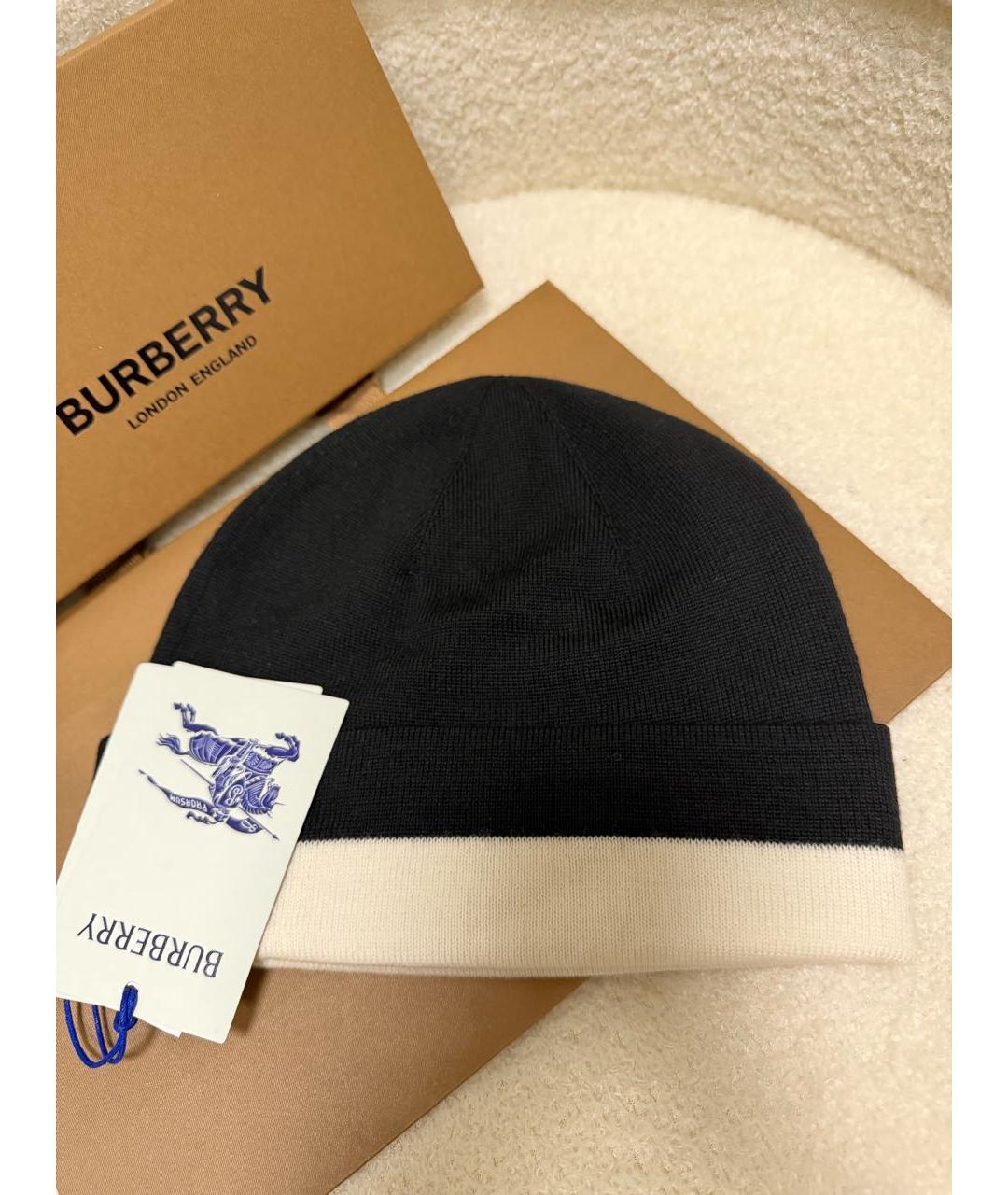BURBERRY Черная шерстяная шапка, фото 2
