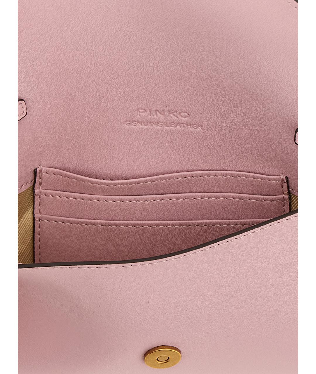 PINKO Розовый кожаный кошелек, фото 4