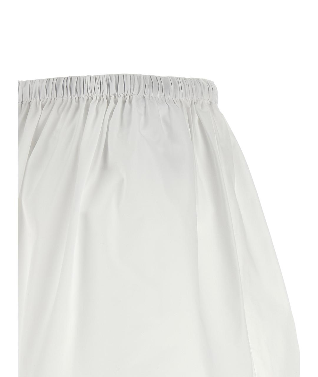 MIU MIU Белая хлопковая юбка миди, фото 4