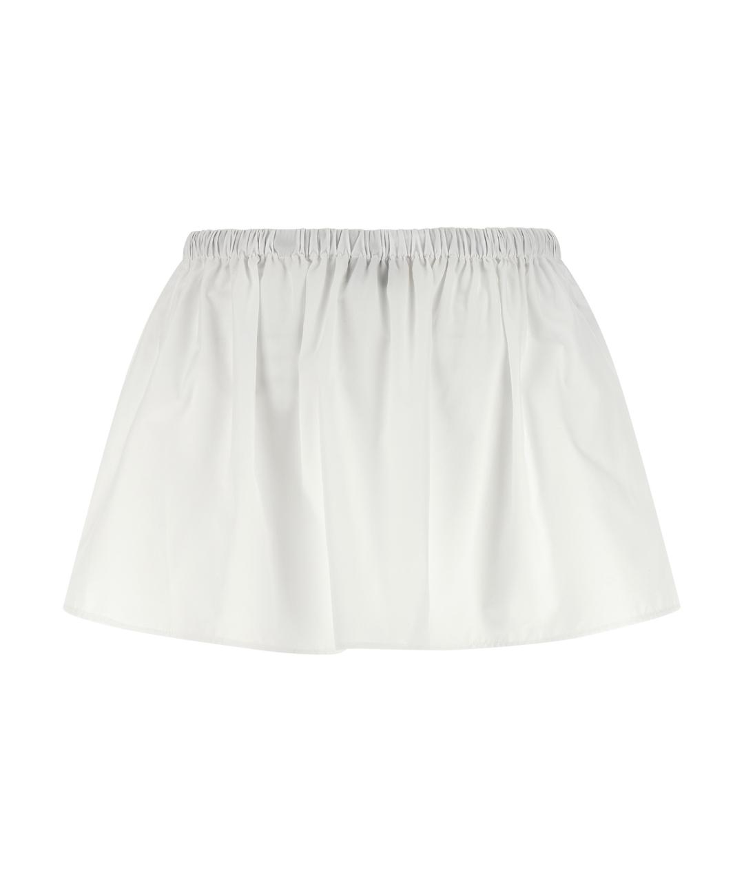 MIU MIU Белая хлопковая юбка миди, фото 2