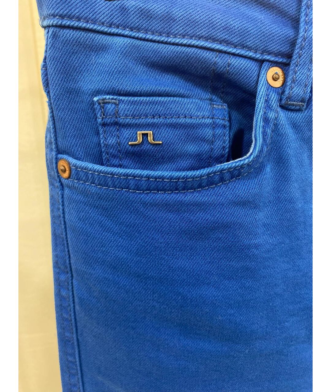 J.LINDEBERG Голубые хлопковые прямые джинсы, фото 4