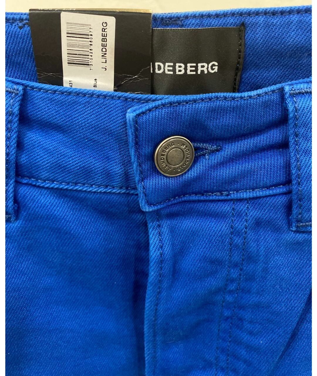 J.LINDEBERG Голубые хлопковые прямые джинсы, фото 3