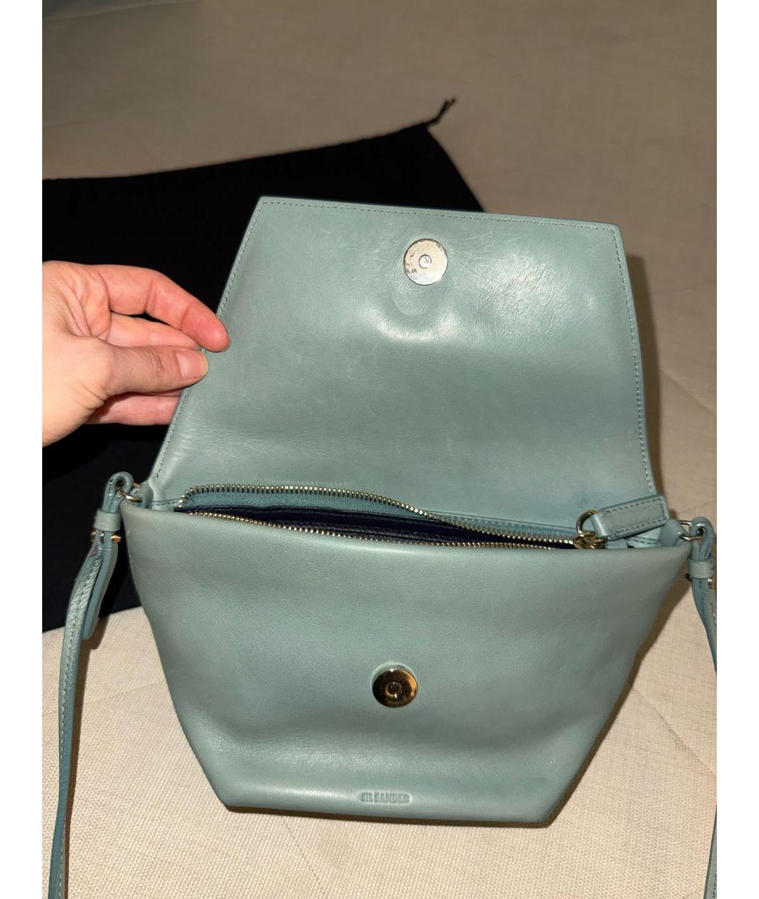 JIL SANDER Зеленая кожаная сумка через плечо, фото 3