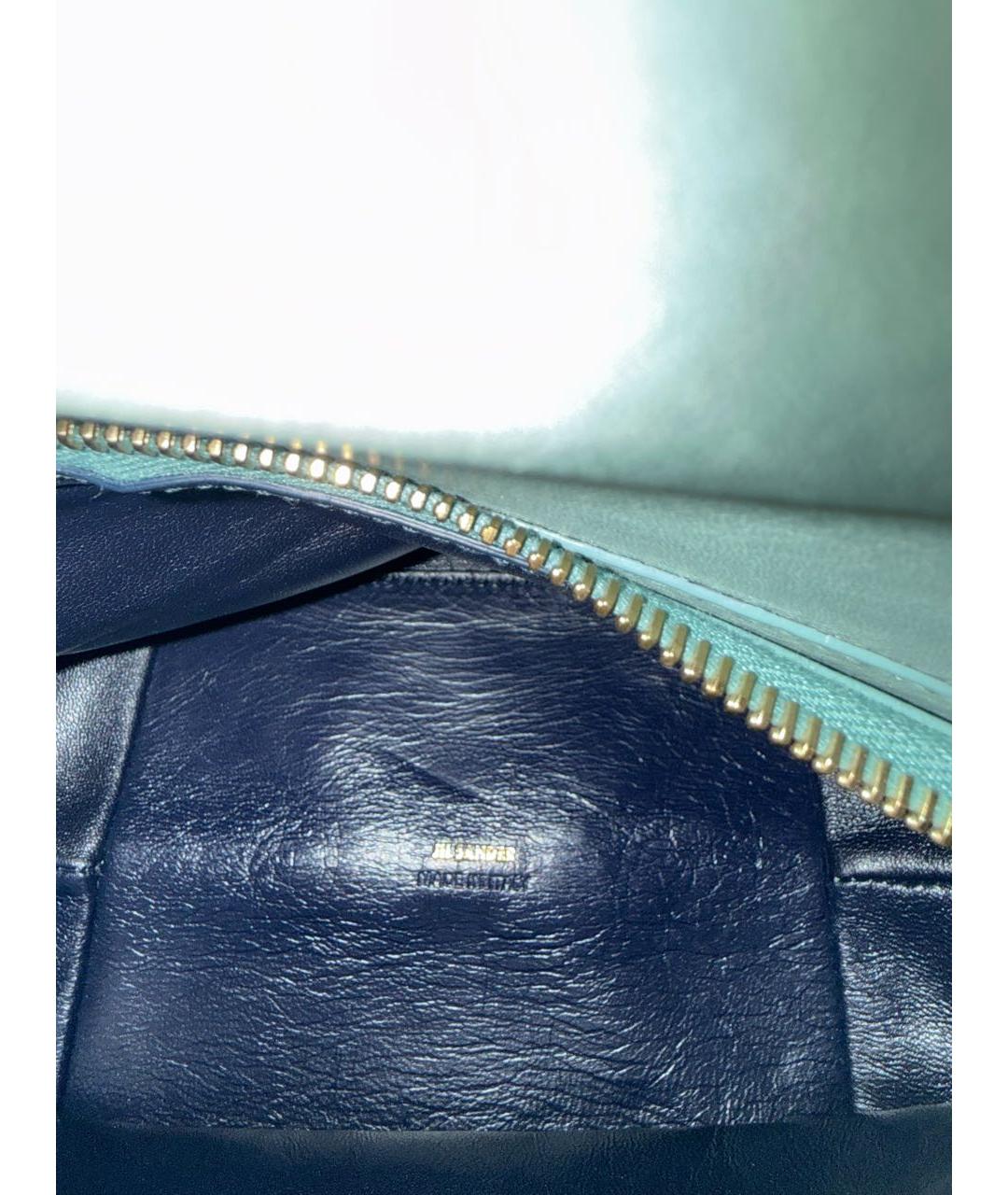 JIL SANDER Зеленая кожаная сумка через плечо, фото 6