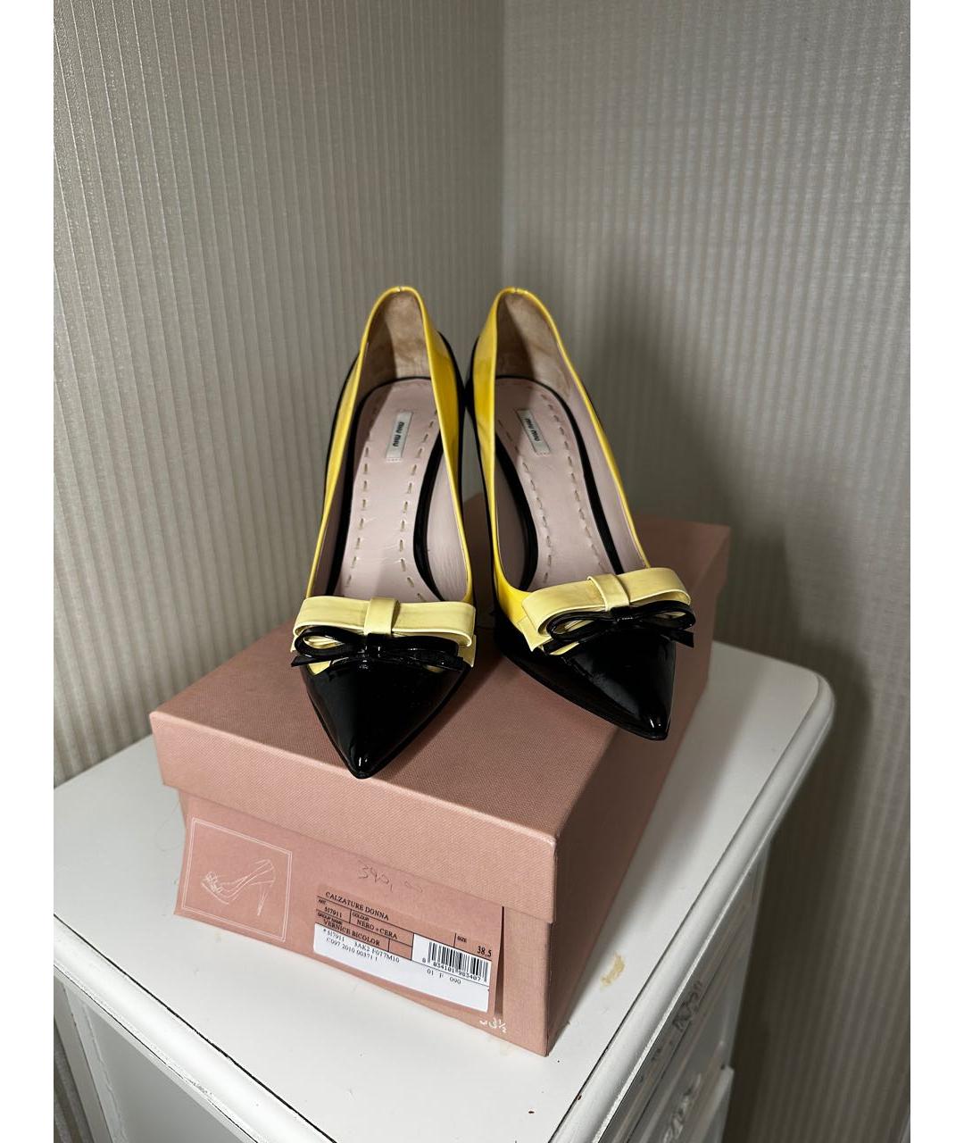 MIU MIU Черные туфли из лакированной кожи, фото 2