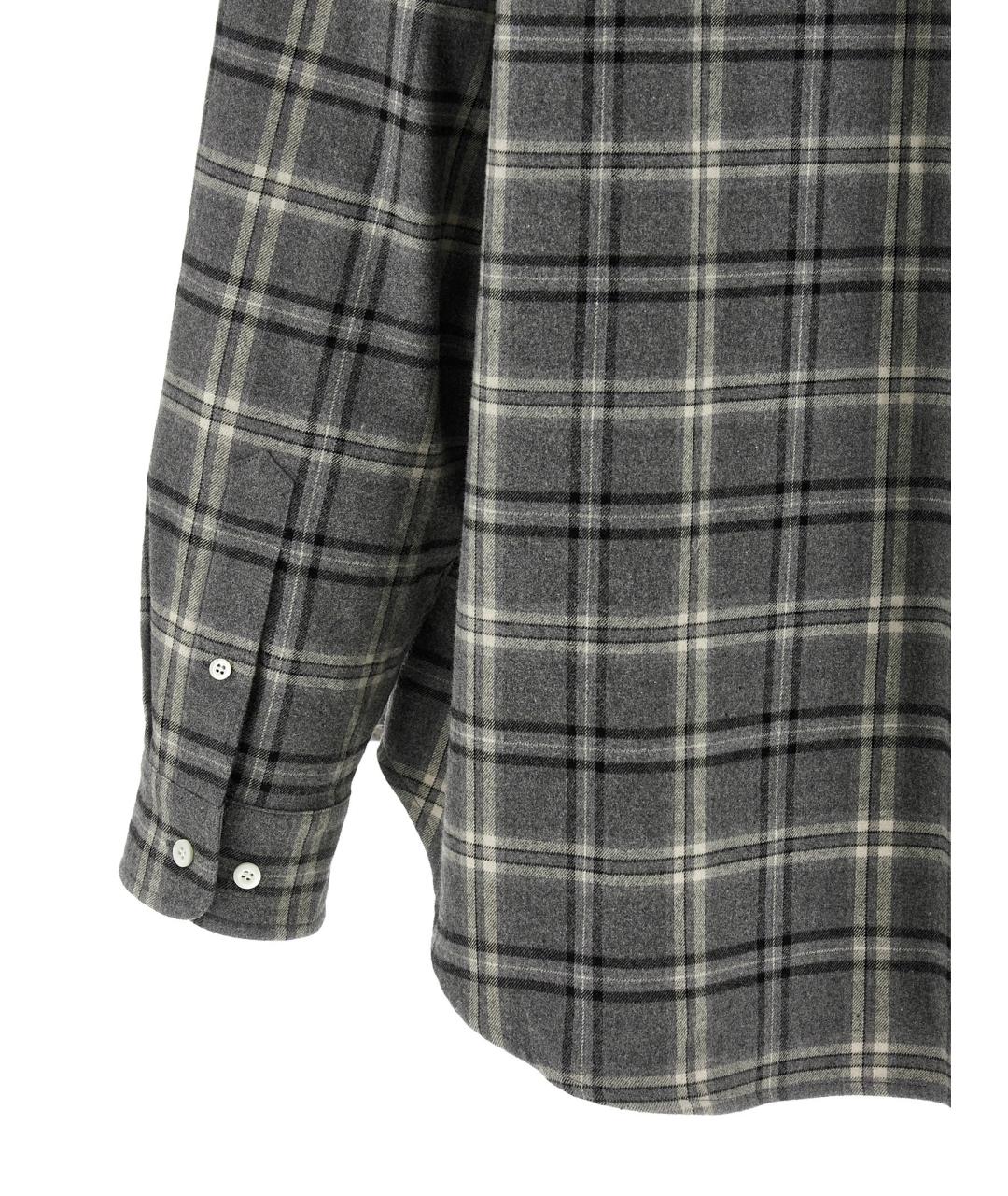 MIU MIU Серая хлопковая рубашка, фото 4