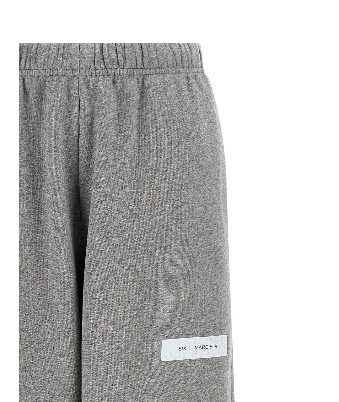 MM6 MAISON MARGIELA Серые хлопковые прямые брюки, фото 3