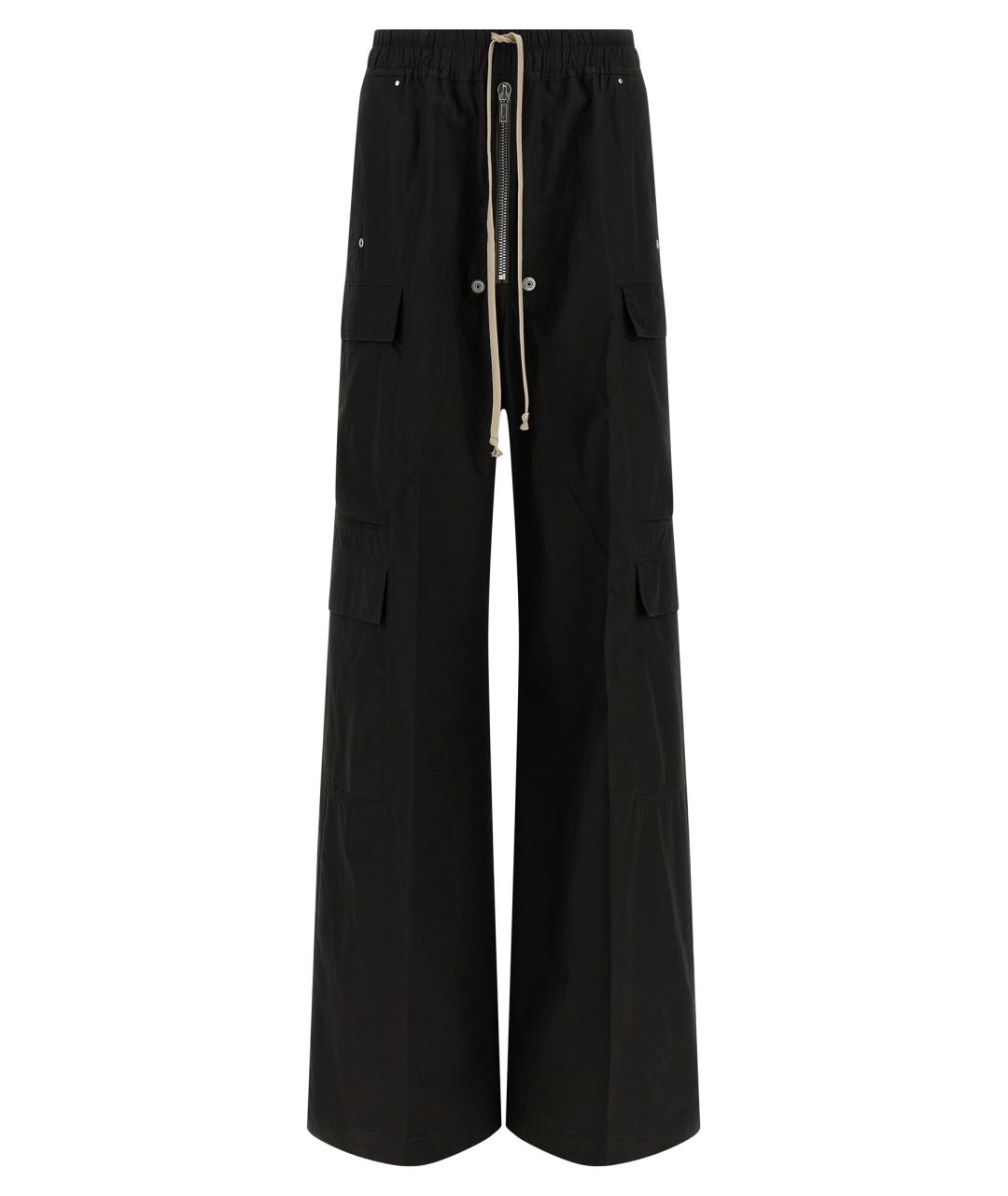 RICK OWENS Черные хлопковые прямые брюки, фото 1