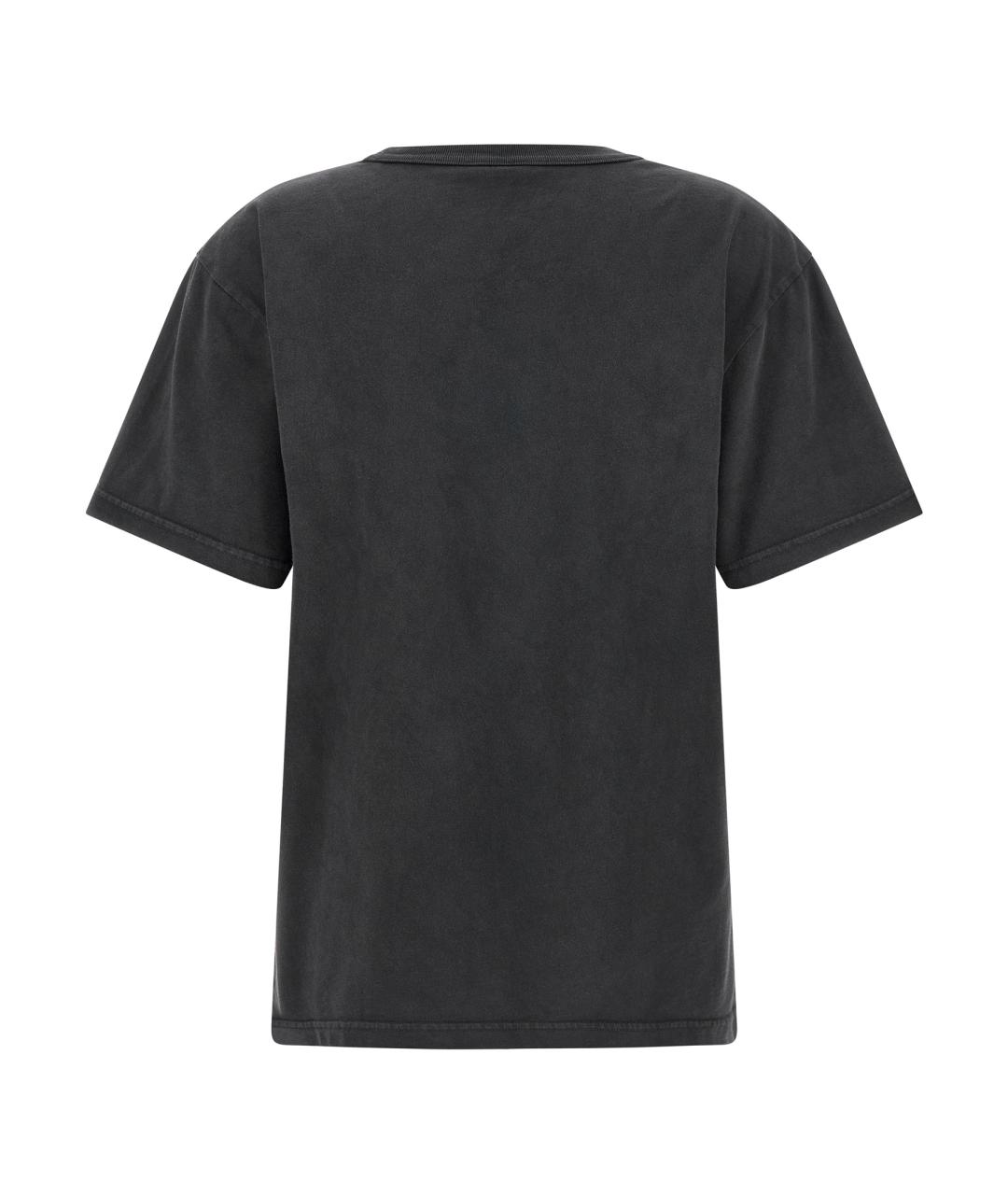 T BY ALEXANDER WANG Черная хлопковая футболка, фото 2