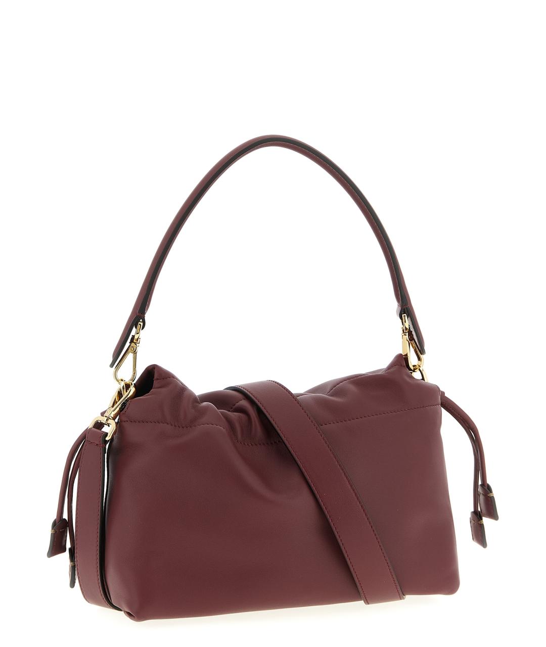 FENDI Бордовая кожаная сумка через плечо, фото 2