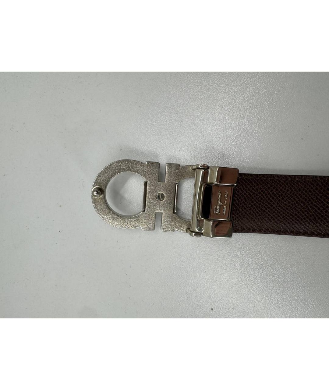 FERRAGAMO Черный кожаный ремень, фото 5