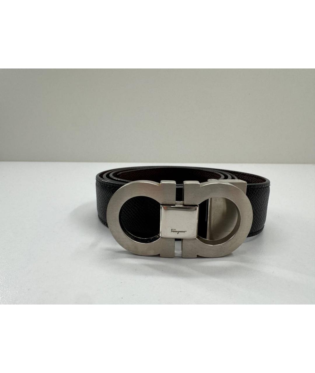 FERRAGAMO Черный кожаный ремень, фото 2