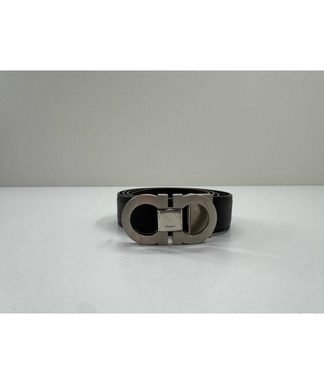 FERRAGAMO Черный кожаный ремень, фото 6