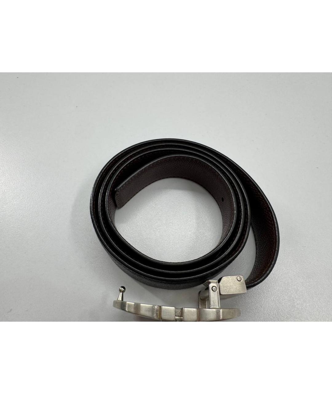 FERRAGAMO Черный кожаный ремень, фото 3