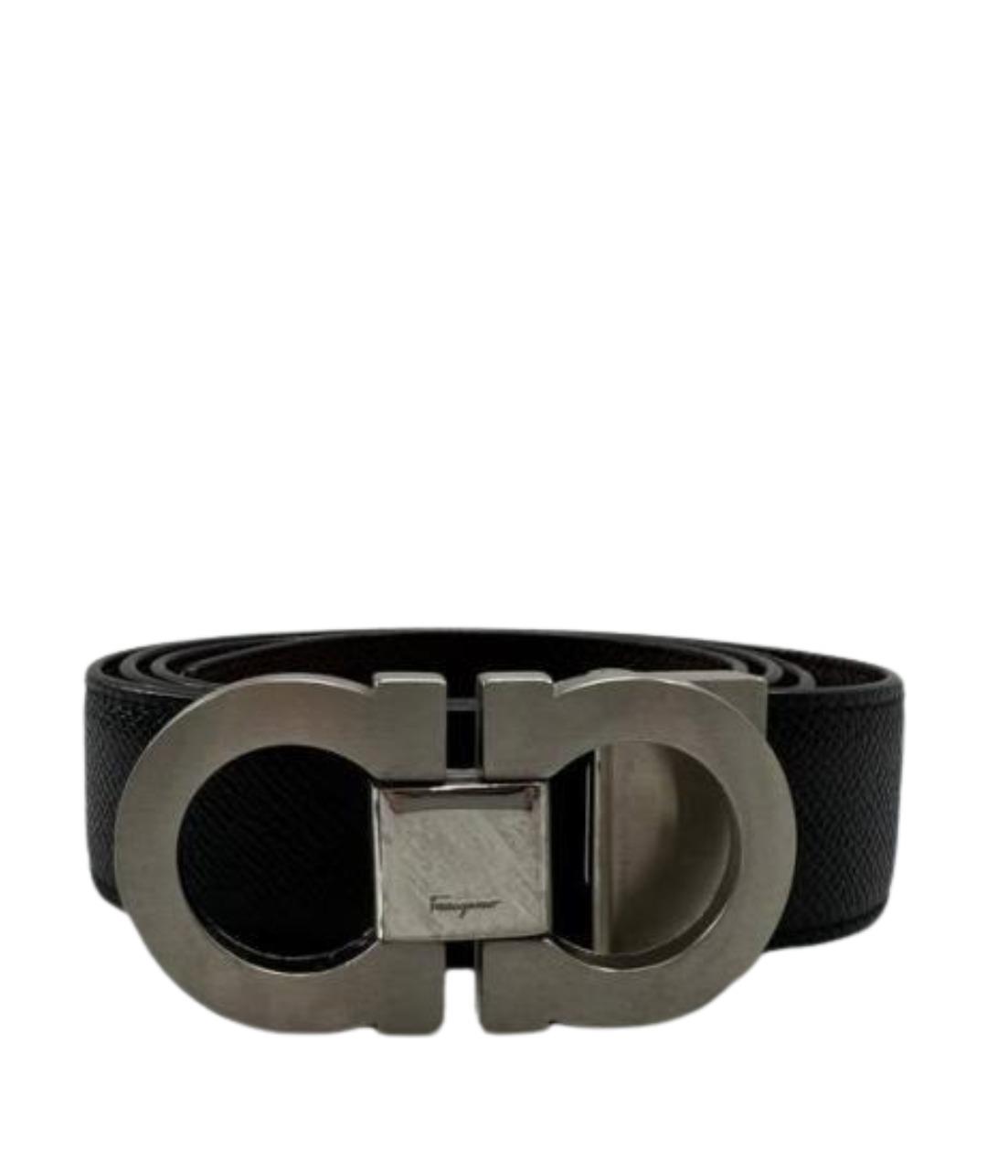 FERRAGAMO Черный кожаный ремень, фото 1