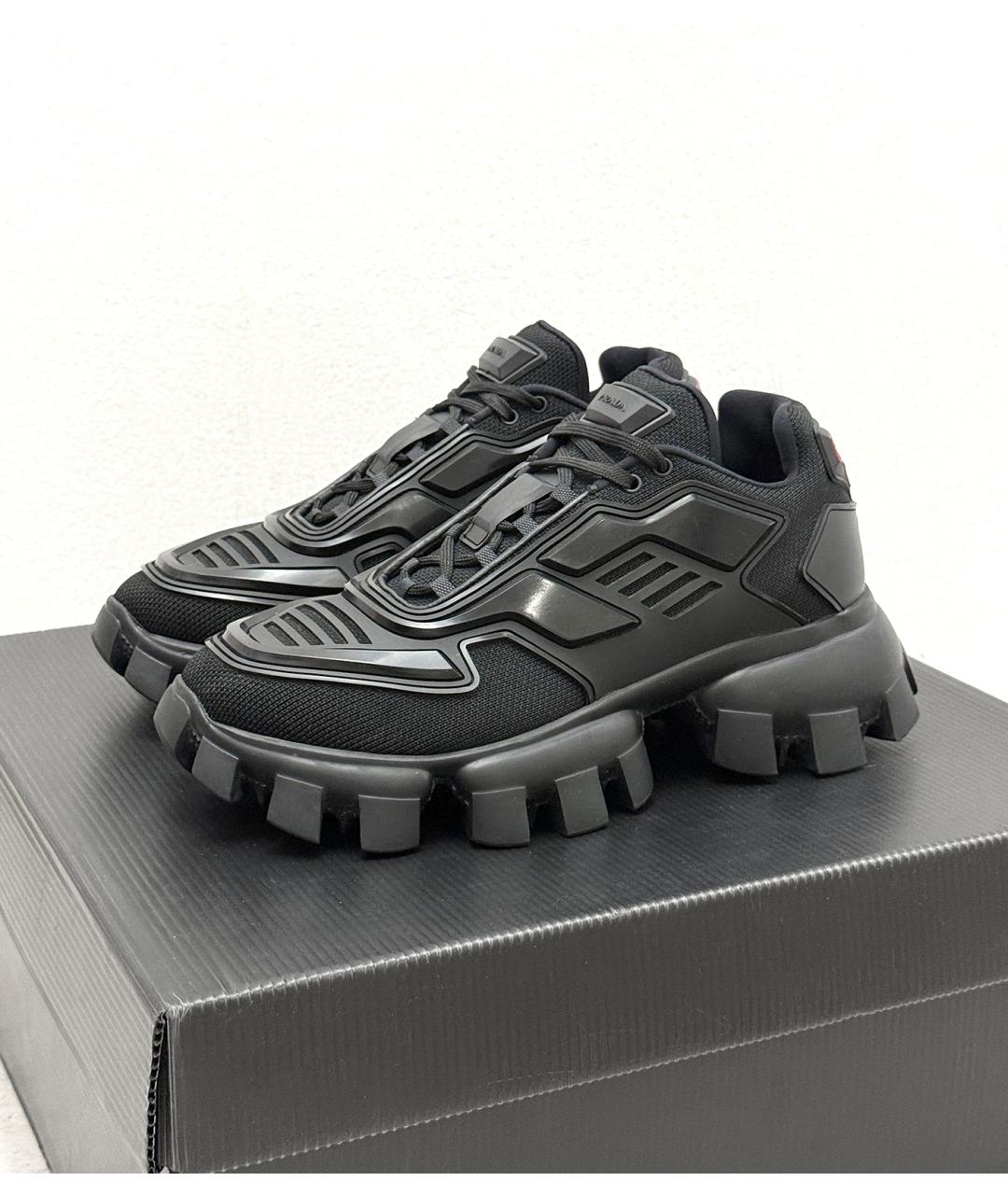 PRADA Черные низкие кроссовки / кеды, фото 2