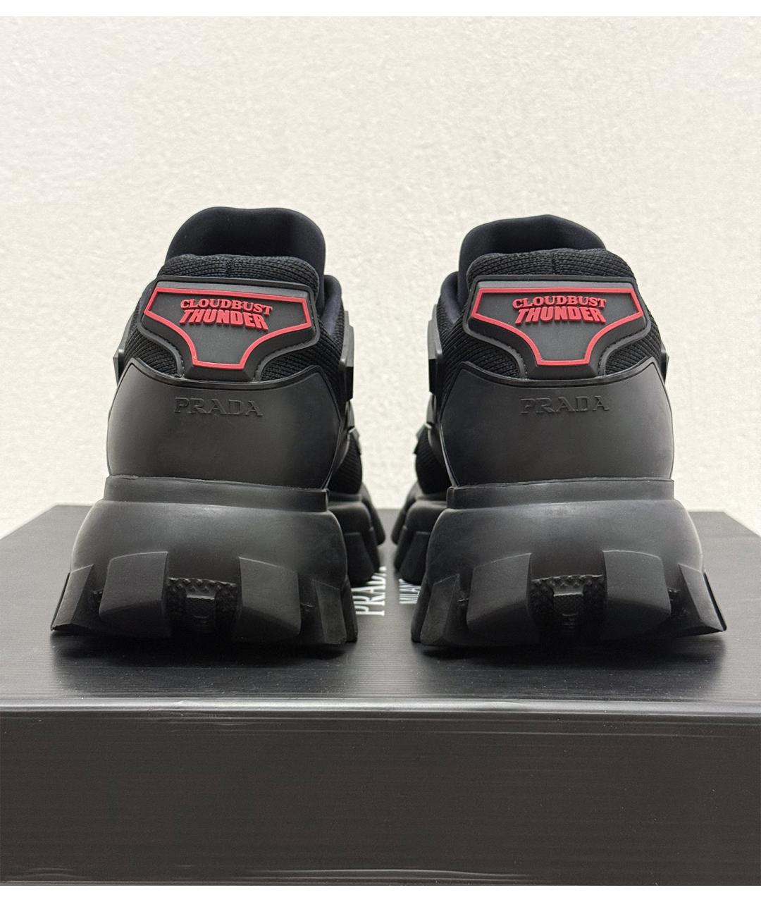 PRADA Черные низкие кроссовки / кеды, фото 9