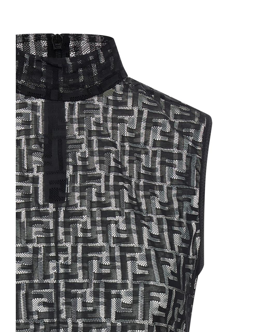 FENDI Черная полиамидовая блузы, фото 3