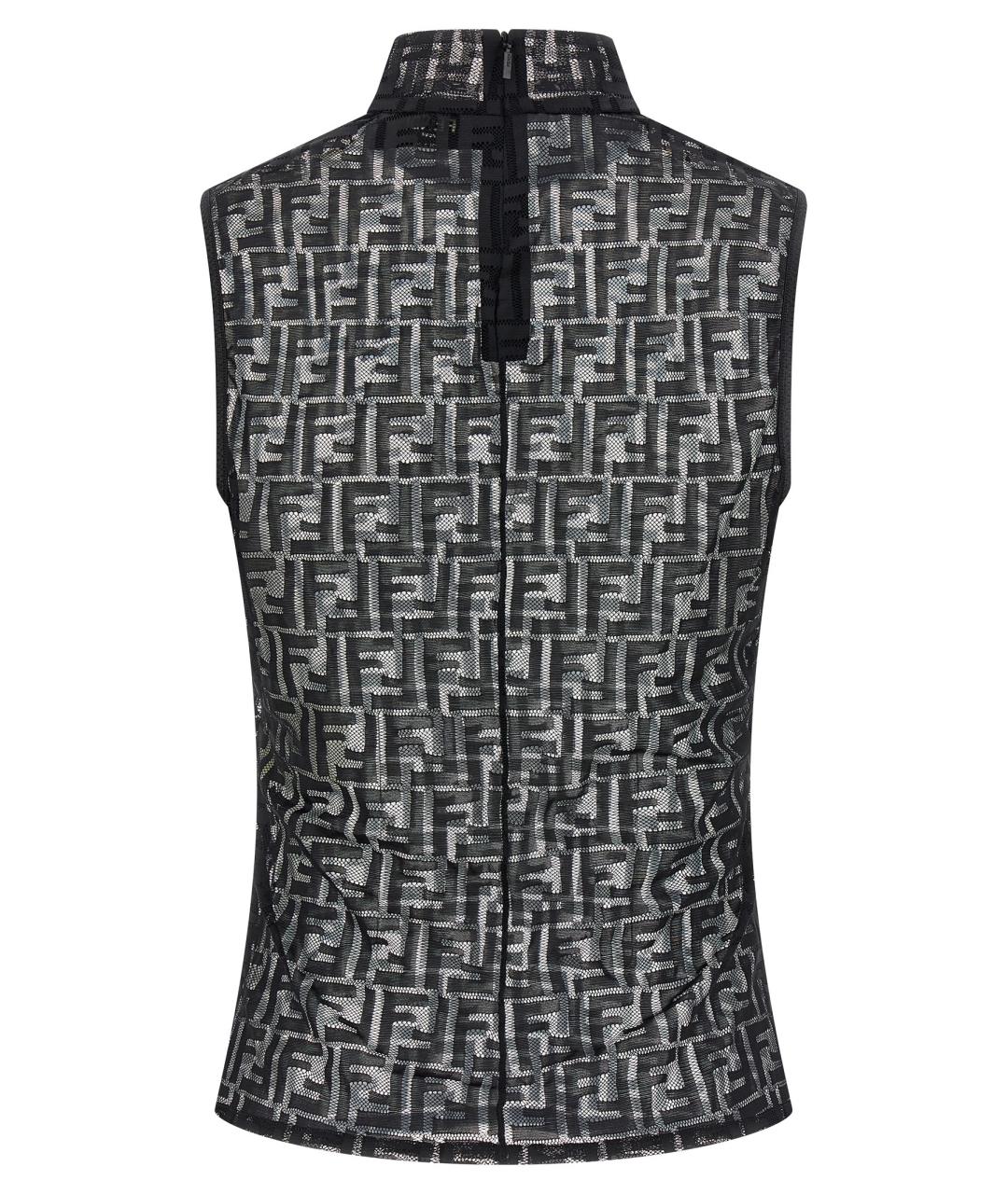 FENDI Черная полиамидовая блузы, фото 2