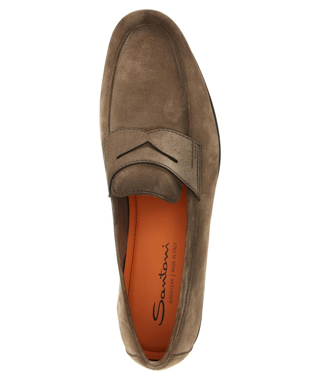 SANTONI Коричневые замшевые лоферы, фото 4