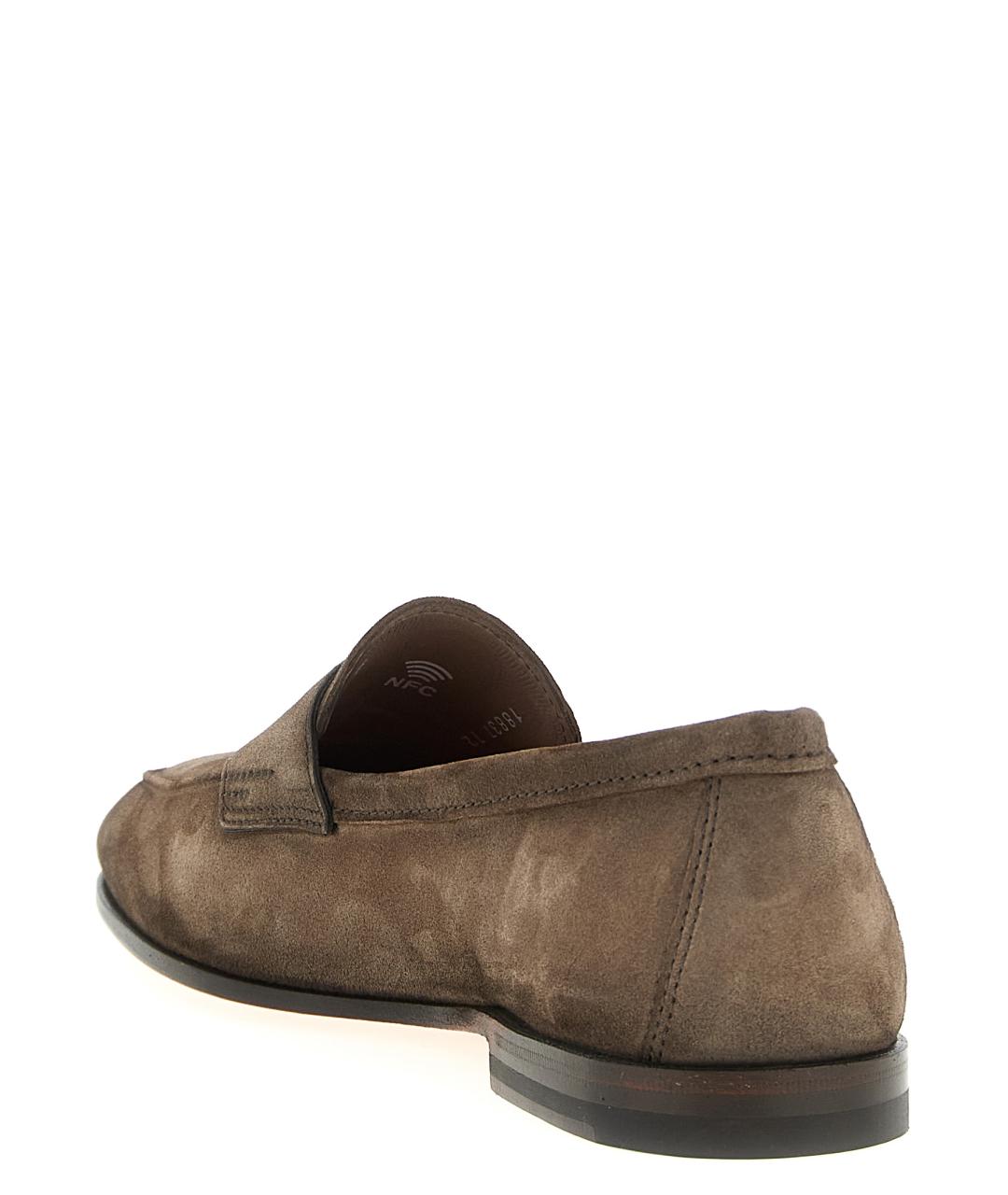 SANTONI Коричневые замшевые лоферы, фото 3