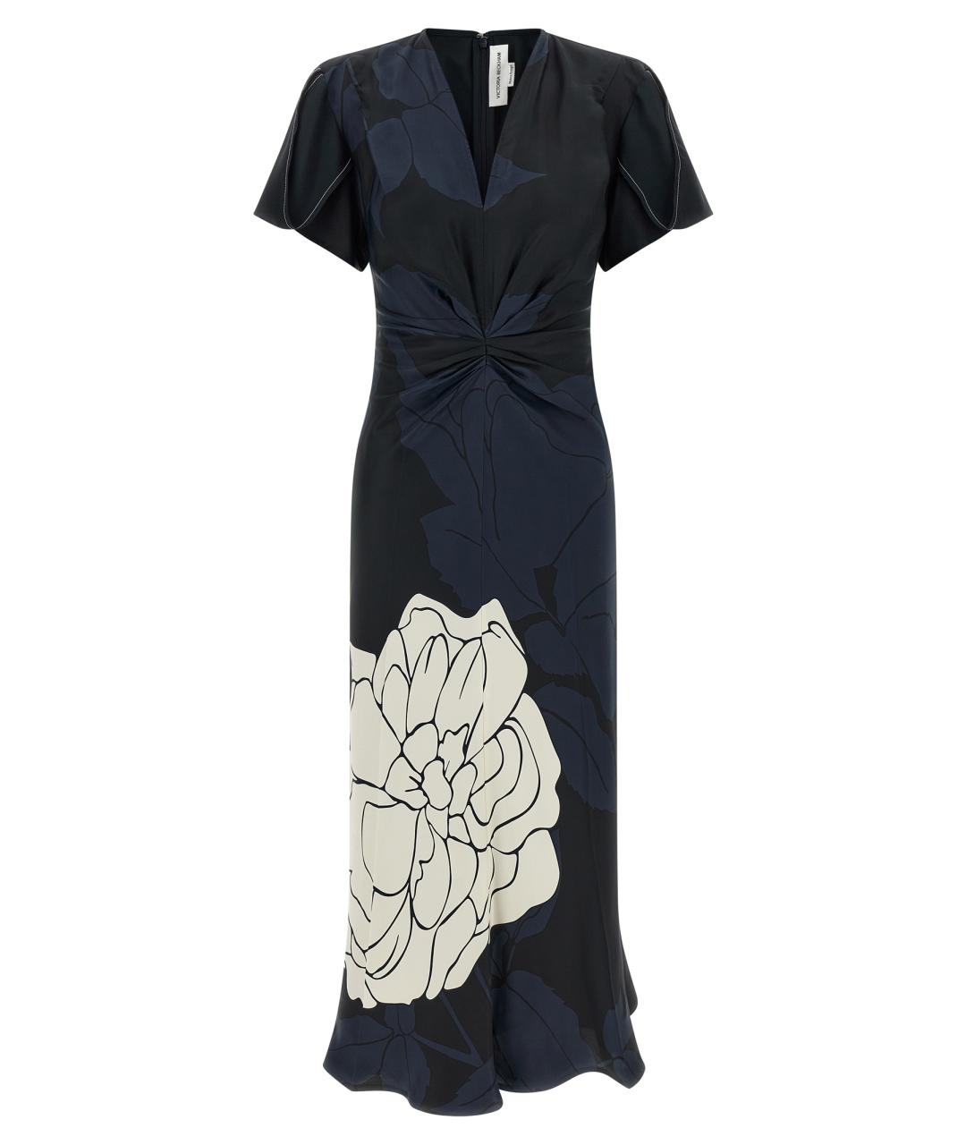 VICTORIA BECKHAM Синее вискозное платье, фото 1