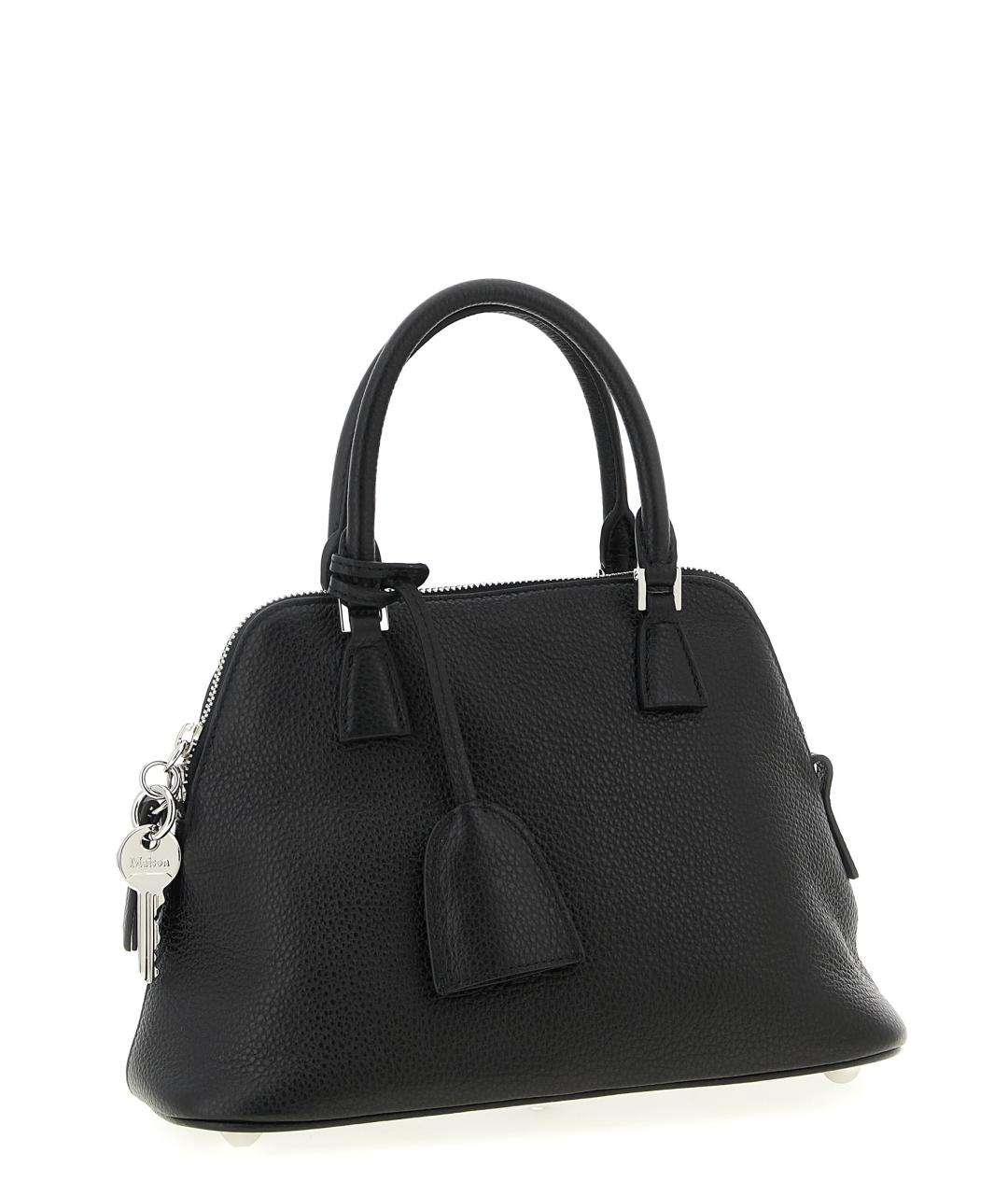 MAISON MARGIELA Черная кожаная сумка с короткими ручками, фото 3