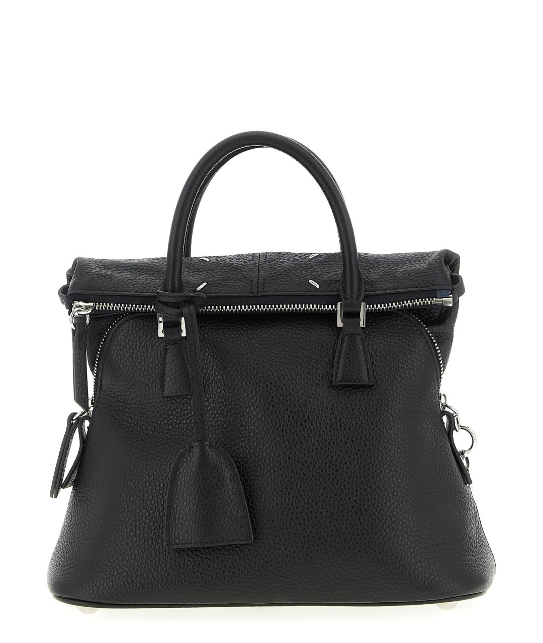 MAISON MARGIELA Черная кожаная сумка с короткими ручками, фото 1