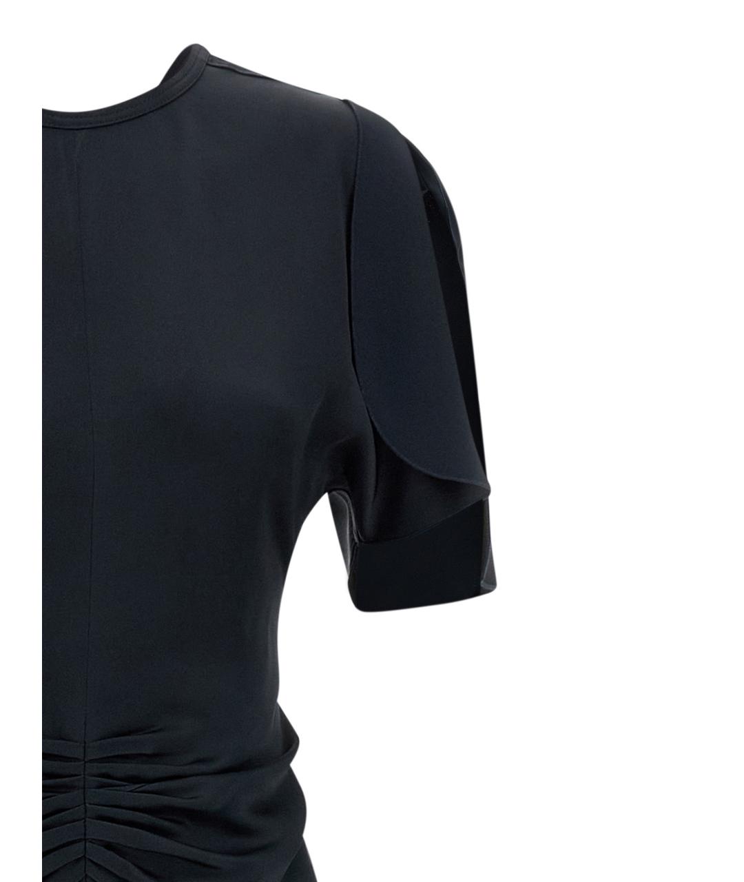 VICTORIA BECKHAM Темно-синее ацетатное вечернее платье, фото 3