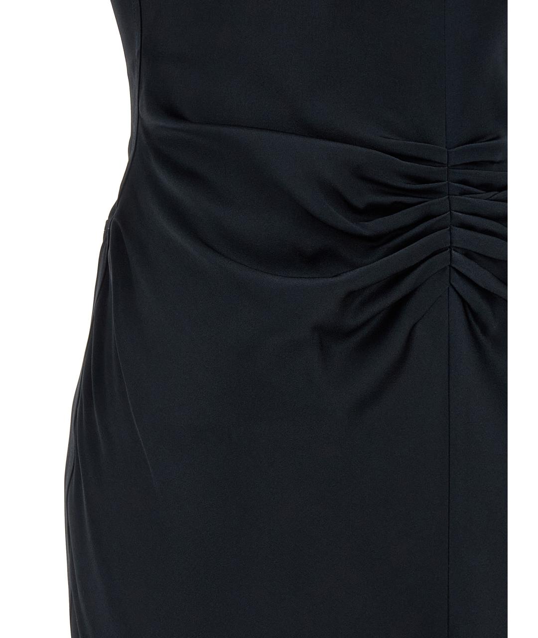 VICTORIA BECKHAM Темно-синее ацетатное вечернее платье, фото 4