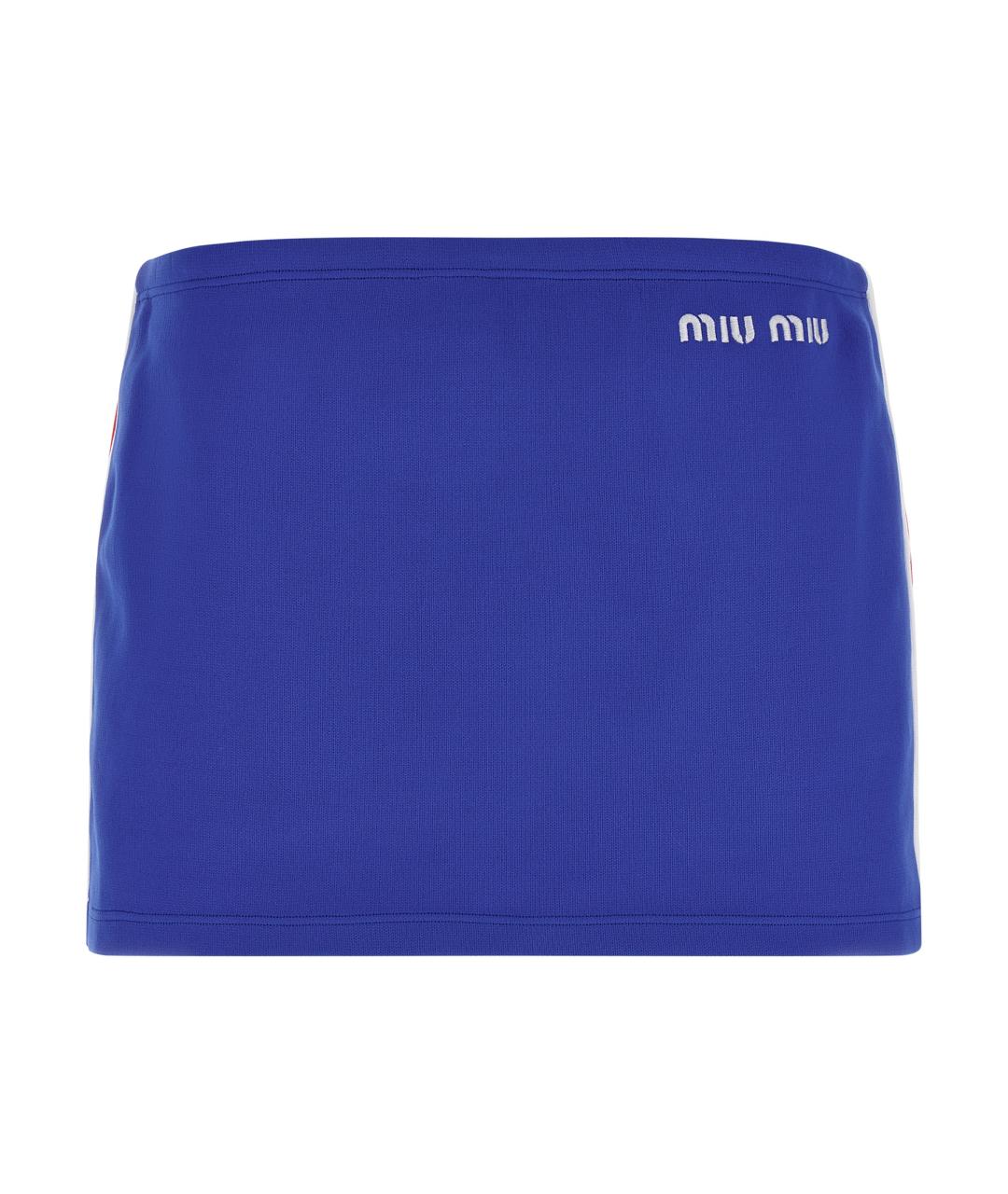MIU MIU Синяя юбка мини, фото 1