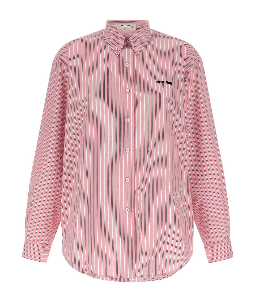 MIU MIU Розовая хлопковая рубашка, фото 1