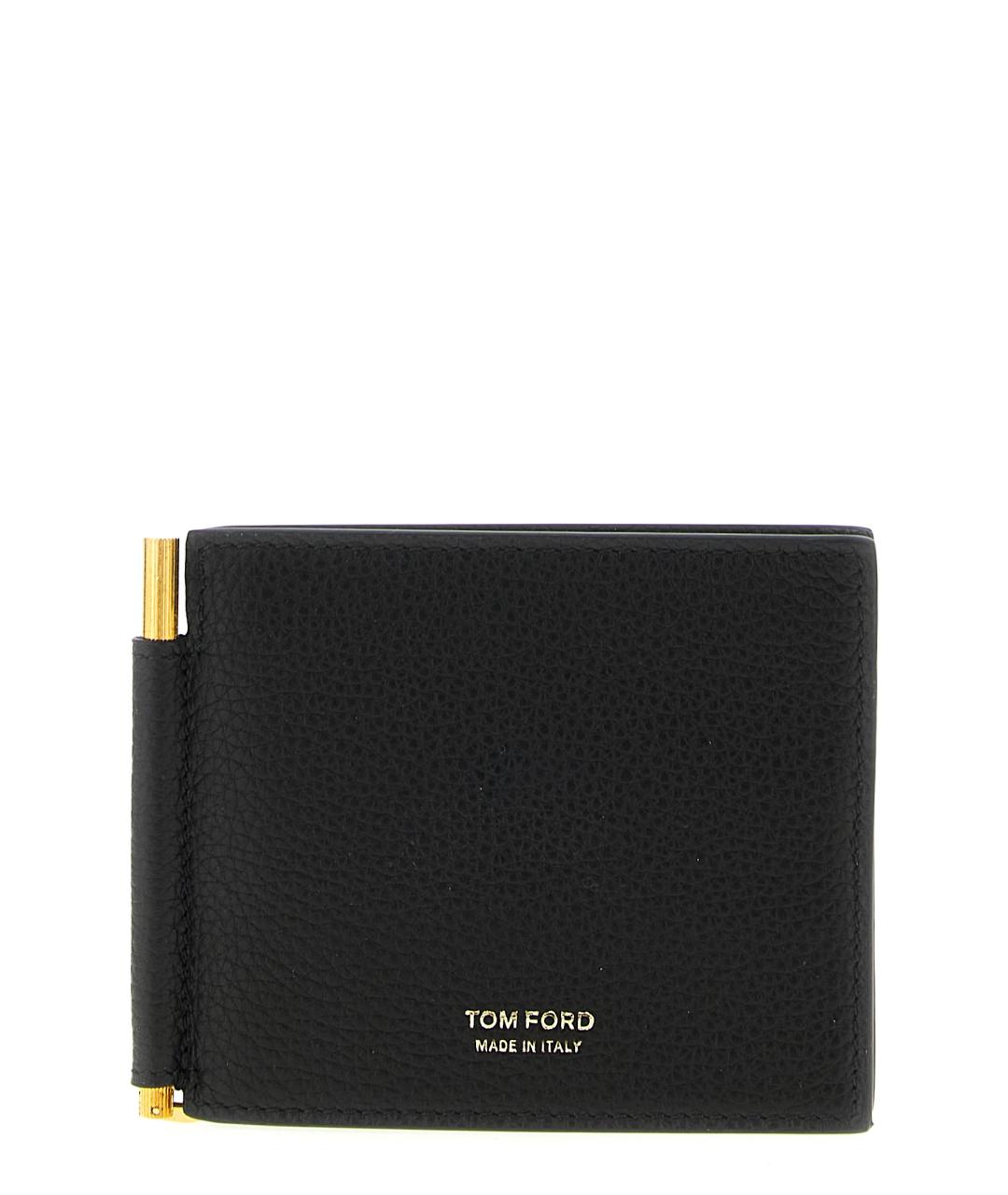 TOM FORD Черный кожаный кошелек, фото 1