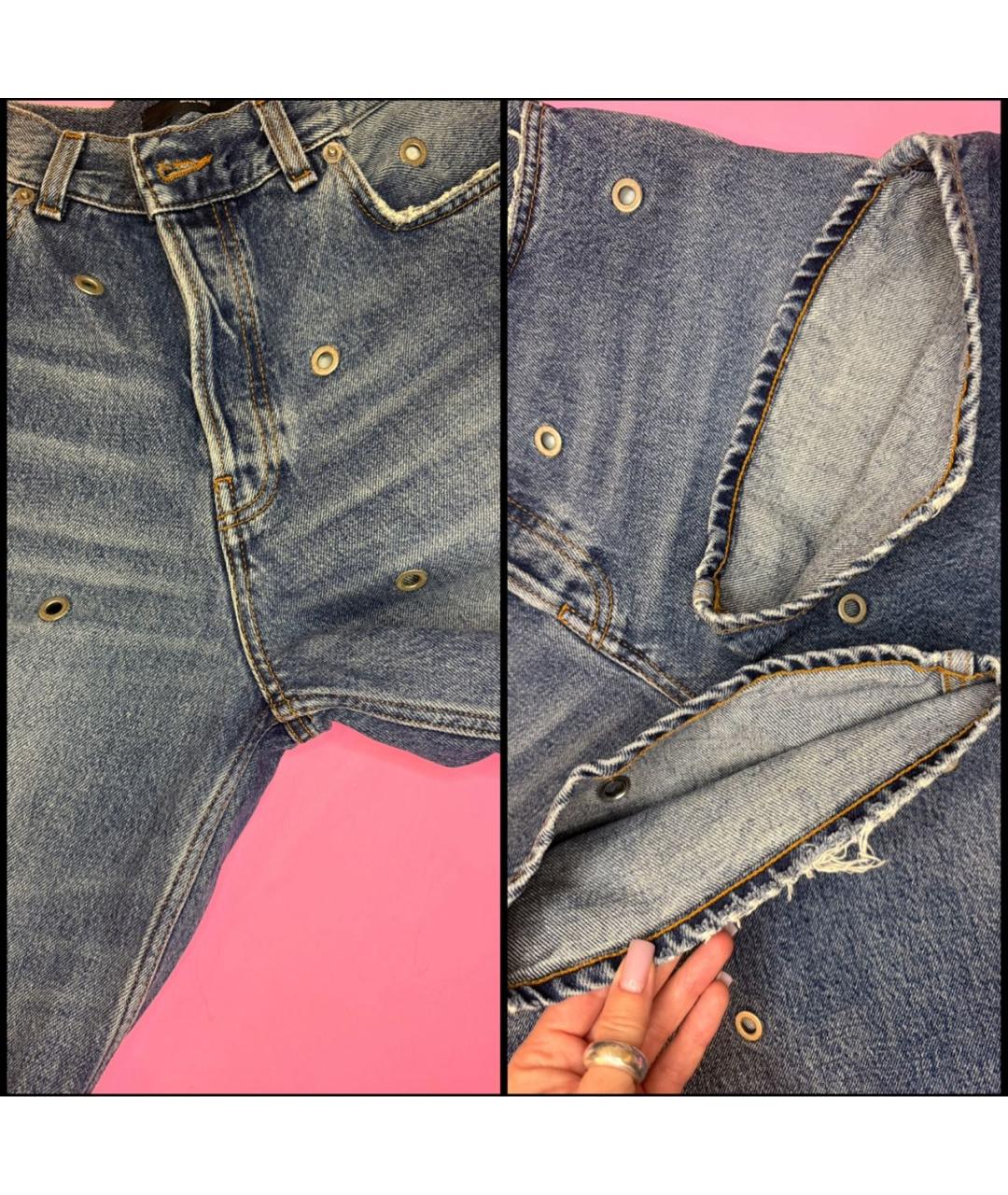 HAIKURE Синие хлопковые джинсы клеш, фото 4