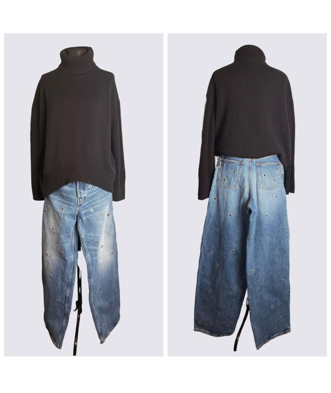 HAIKURE Синие хлопковые джинсы клеш, фото 7