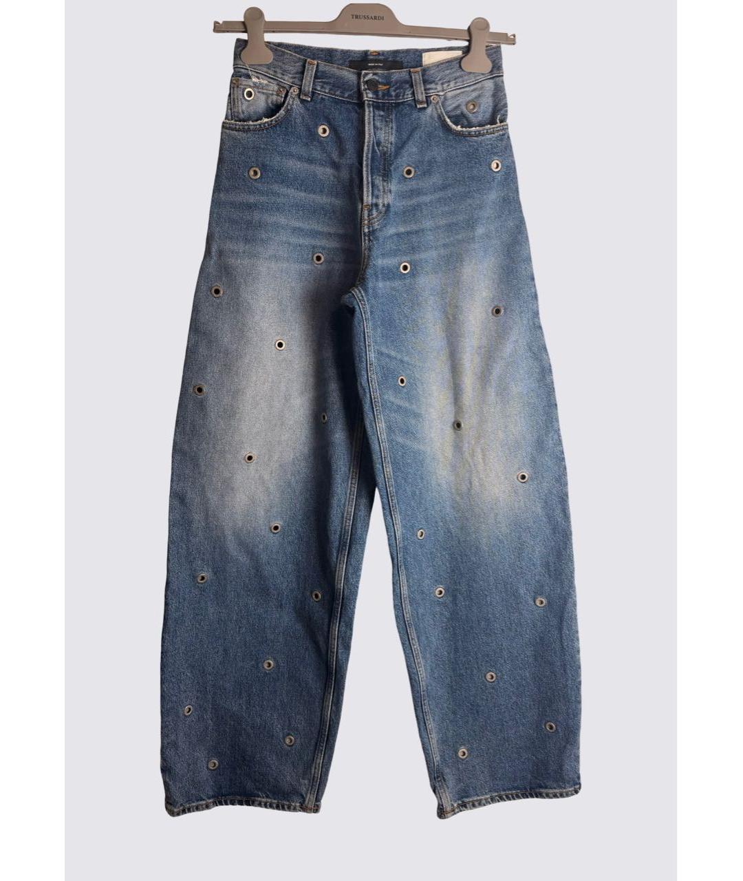 HAIKURE Синие хлопковые джинсы клеш, фото 8