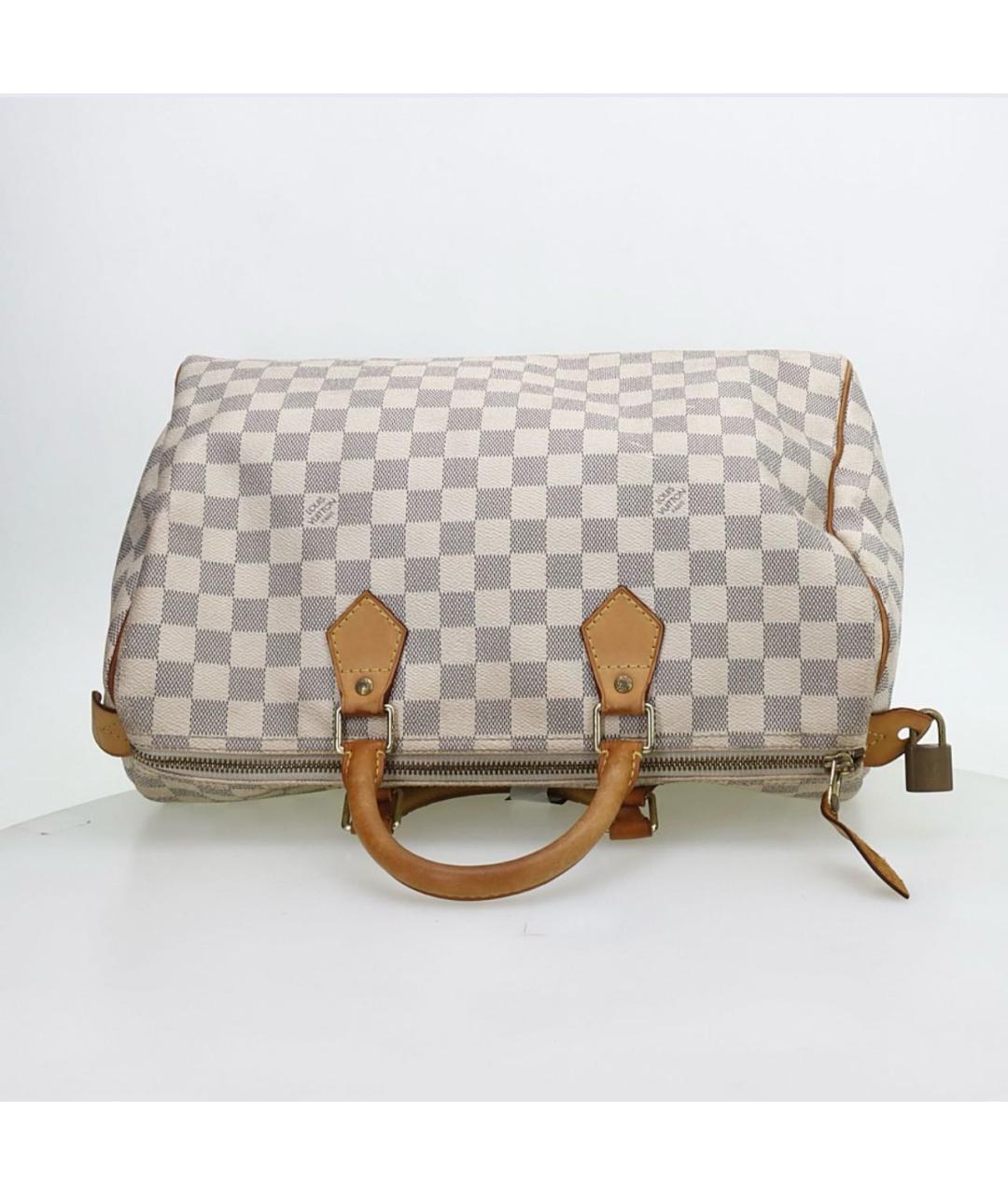 LOUIS VUITTON Бежевая кожаная сумка с короткими ручками, фото 7