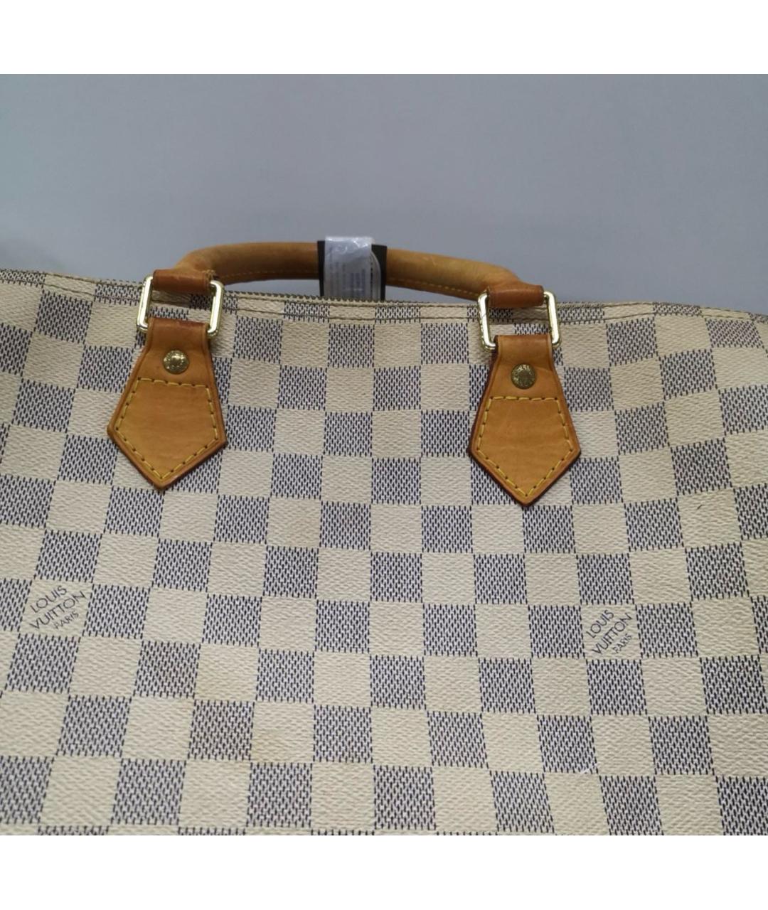 LOUIS VUITTON Бежевая кожаная сумка с короткими ручками, фото 5