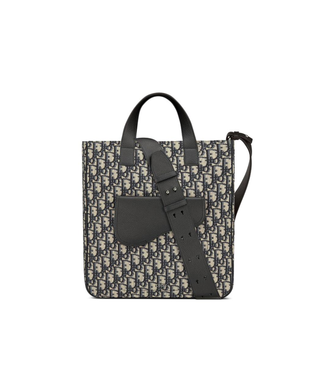 CHRISTIAN DIOR Черная кожаная сумка тоут, фото 1