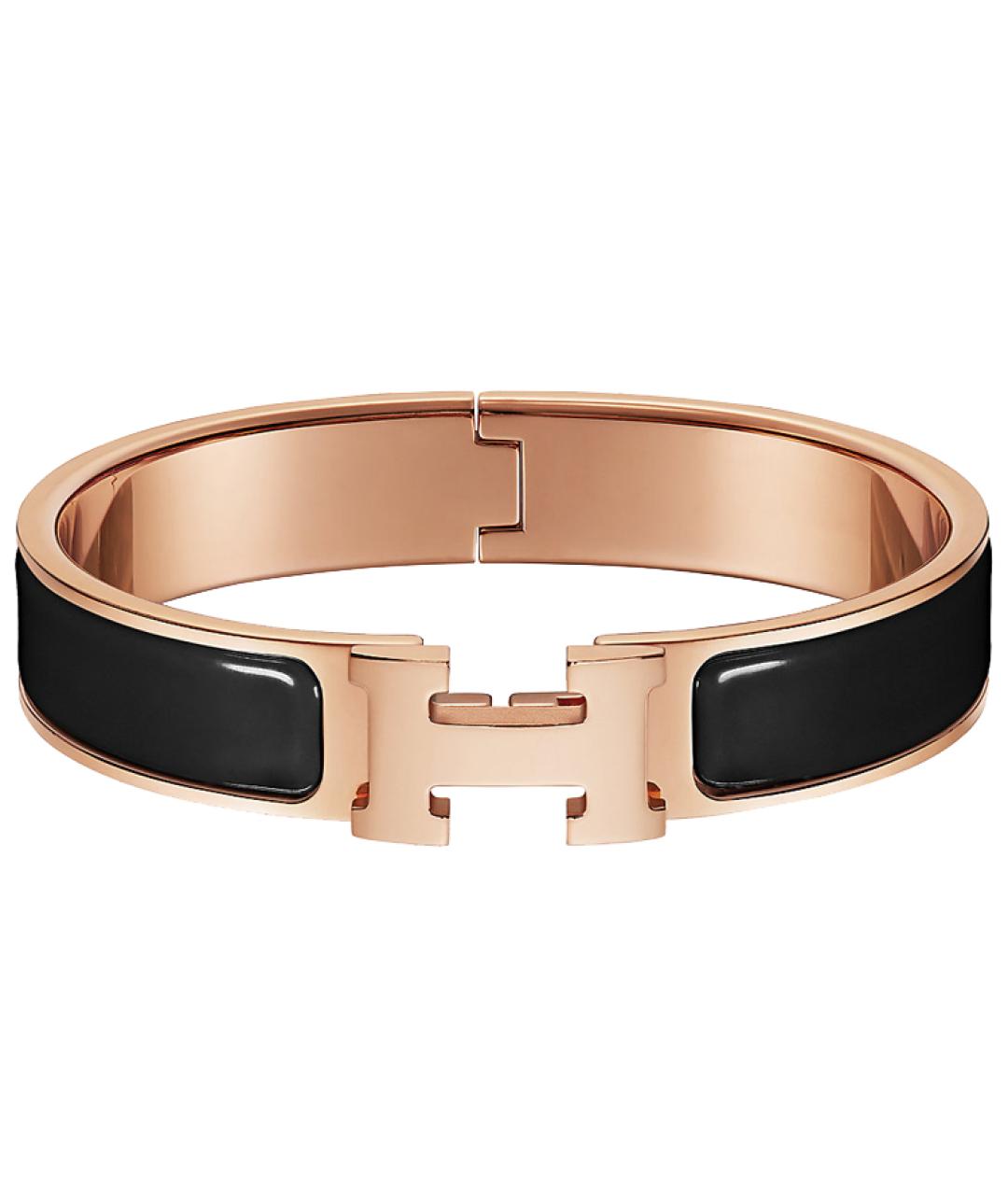 HERMES Черный металлический браслет, фото 1