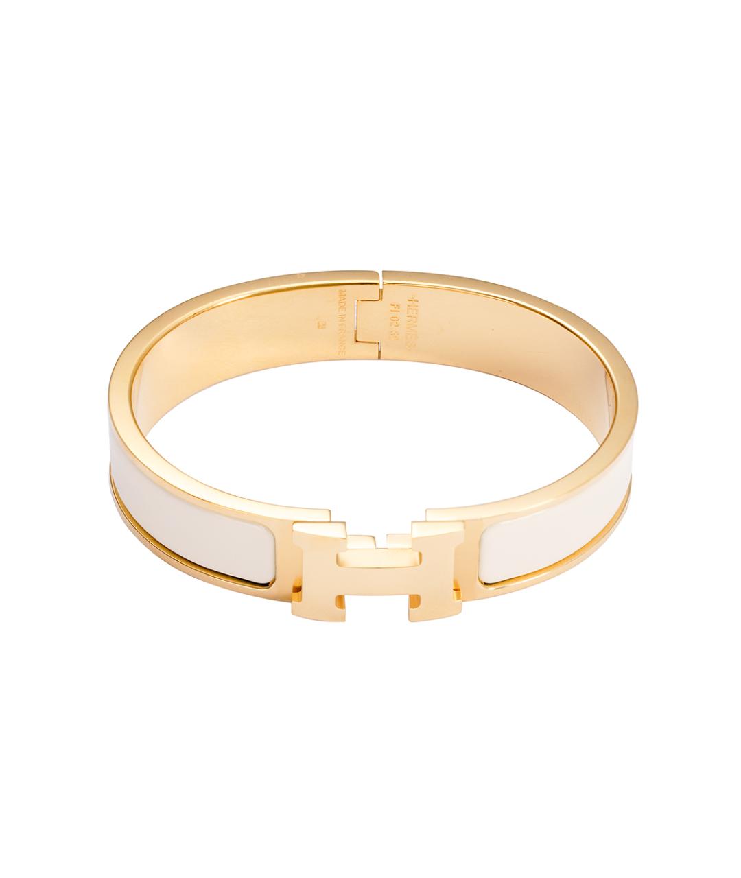 HERMES Белый металлический браслет, фото 1