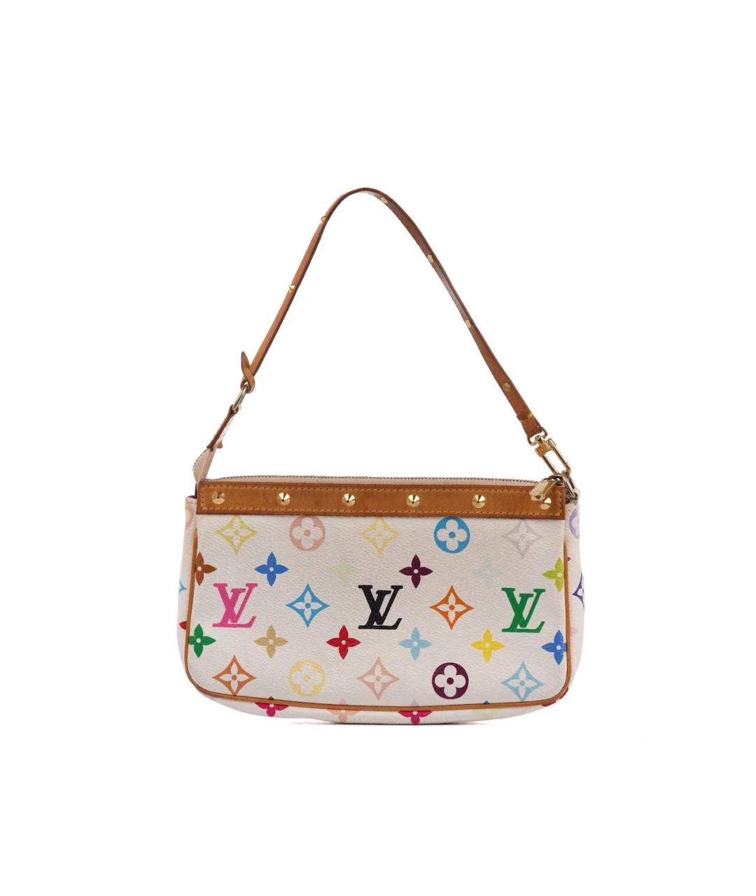 LOUIS VUITTON Белая кожаная сумка с короткими ручками, фото 2