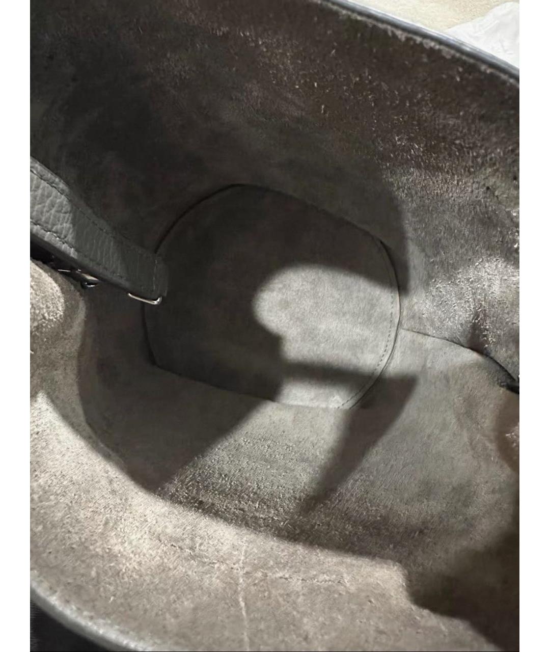 CELINE Антрацитовая кожаная сумка с короткими ручками, фото 4