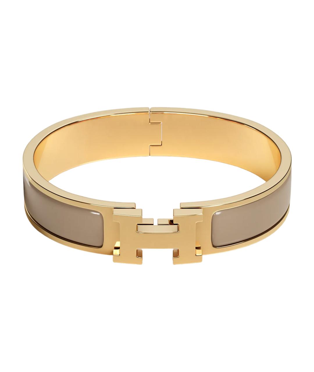 HERMES Коричневый металлический браслет, фото 1