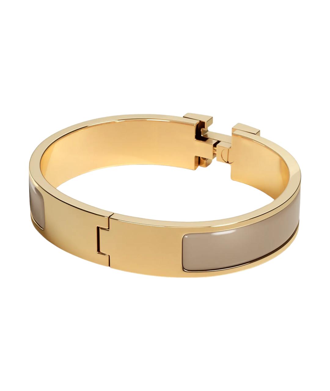 HERMES Коричневый металлический браслет, фото 2