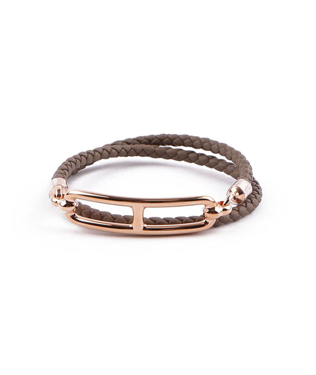 HERMES Коричневый кожаный браслет, фото 1